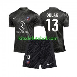 Camisola de Guarda-redes Atlético Madrid Jan Oblak 13 Criança Equipamento principal 2024-2025 Mangas Curtas