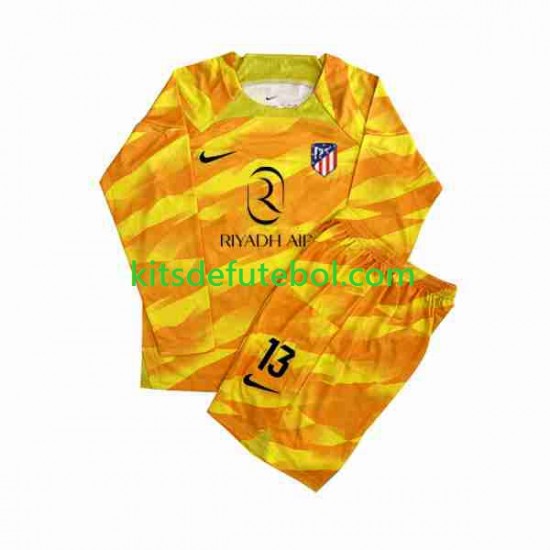 Camisola de Guarda-redes Atlético Madrid Laranja Jan Oblak 13 Criança 2023-2024 Mangas Compridas
