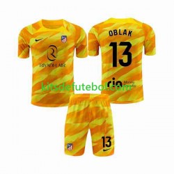 Camisola de Guarda-redes Atlético Madrid Laranja Jan Oblak 13 Criança 2023-2024 Mangas Curtas