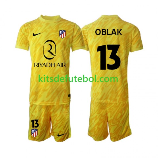 Camisola de Guarda-redes Atlético Madrid Jan Oblak 13 Criança Terceiro equipamento 2024-2025 Mangas Curtas