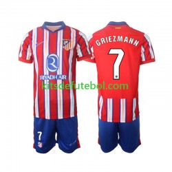 Camisola Atlético Madrid Griezmann 7 Criança Equipamento principal 2024-2025 Mangas Curtas