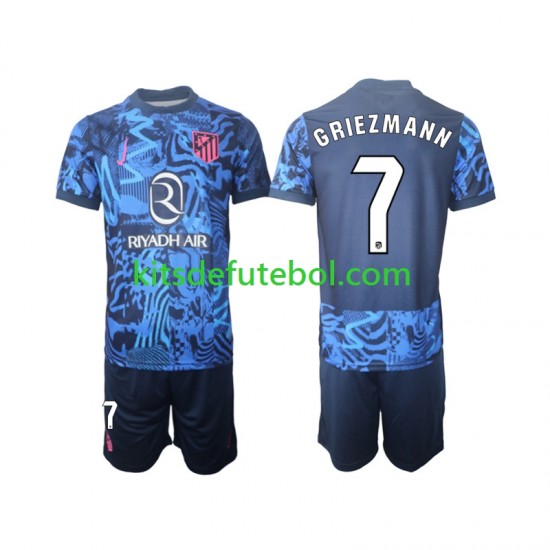 Camisola Atlético Madrid Griezmann 7 Criança Terceiro equipamento 2024-2025 Mangas Curtas