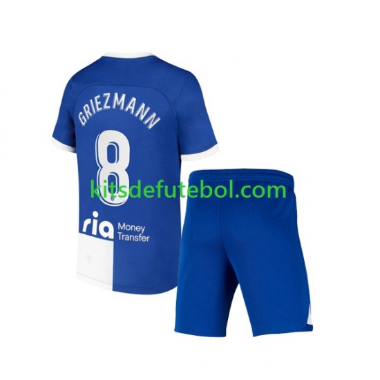 Camisola Atlético Madrid Griezmann 8 120 Anniversary Criança Equipamento principal 2022-2023 Mangas Curtas