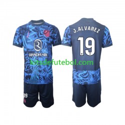 Camisola Atlético Madrid J.Alvarez 19 Criança Terceiro equipamento 2024-2025 Mangas Curtas