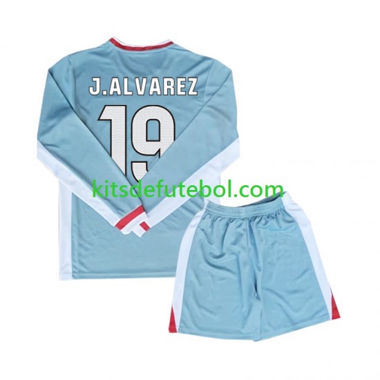 Camisola Atlético Madrid Julian Alvarez 19 Criança Equipamento alternativo 2024-2025 Mangas Compridas