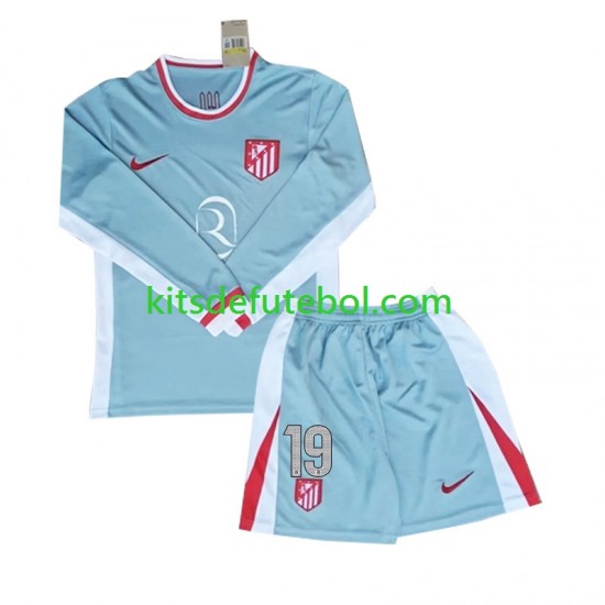 Camisola Atlético Madrid Julian Alvarez 19 Criança Equipamento alternativo 2024-2025 Mangas Compridas