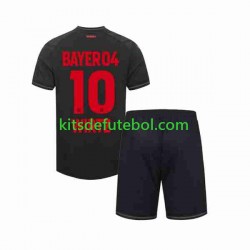 Camisola Bayer 04 Leverkusen Florian Wirtz 10 Criança Equipamento principal 2023-2024 Mangas Curtas