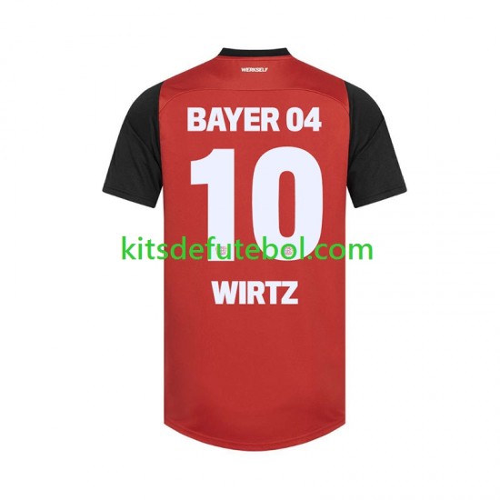 Camisola Bayer 04 Leverkusen Florian Wirtz 10 Homem Equipamento principal 2024-2025 Mangas Curtas