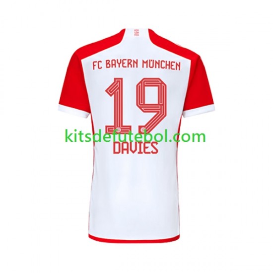 Camisola Bayern de Munique Alphonso Davies 19 Homem Equipamento principal 2023-2024 Mangas Curtas