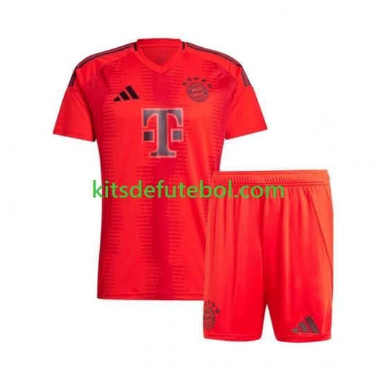 Camisola Bayern de Munique Vermelho Criança Equipamento principal 2024-2025 Mangas Curtas