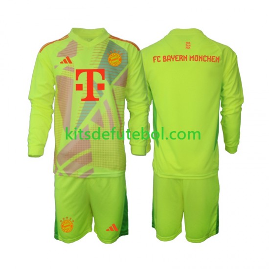 Camisola de Guarda-redes Bayern de Munique Criança Equipamento principal 2024-2025 Mangas Compridas