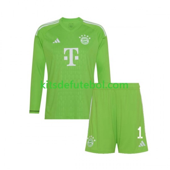 Camisola de Guarda-redes Bayern de Munique Manuel Neuer 1 Criança Equipamento alternativo 2023-2024 Mangas Compridas