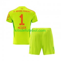 Camisola de Guarda-redes Bayern de Munique Manuel Neuer 1 Criança Equipamento principal 2024-2025 Mangas Curtas