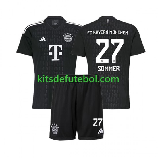 Camisola de Guarda-redes Bayern de Munique Yann Sommer 27 Criança Equipamento principal 2023-2024 Mangas Curtas