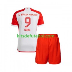 Camisola Bayern de Munique Harry Kane 9 Criança Equipamento principal 2023-2024 Mangas Curtas