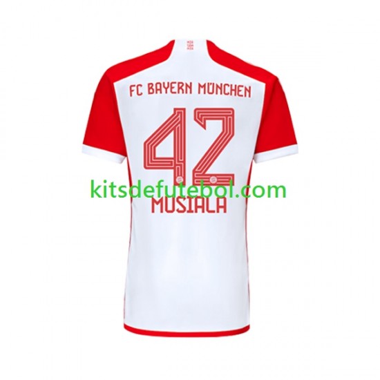 Camisola Bayern de Munique Jamal Musiala 42 Homem Equipamento principal 2023-2024 Mangas Curtas