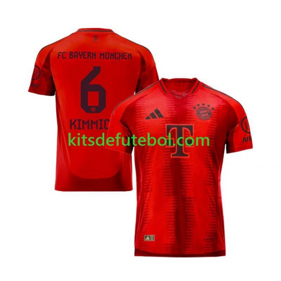 Camisola Bayern de Munique Vermelho Joshua Kimmich 10 Homem Equipamento principal 2024-2025 Mangas Curtas