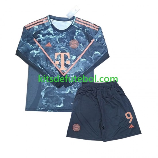 Camisola Bayern de Munique Kane 9 Criança Equipamento alternativo 2024-2025 Mangas Compridas