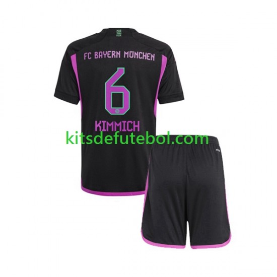 Camisola Bayern de Munique Kimmich 6 Criança Equipamento alternativo 2023-2024 Mangas Curtas