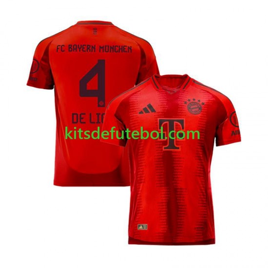 Camisola Bayern de Munique Vermelho Matthijs de Ligt 4 Homem Equipamento principal 2024-2025 Mangas Curtas