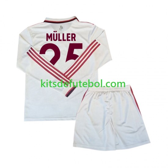 Camisola Bayern de Munique Muller 25 Criança Terceiro equipamento 2024-2025 Mangas Compridas