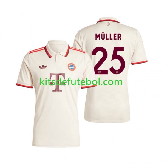 Camisola Bayern de Munique Muller 25 Homem Terceiro equipamento 2024-2025 Mangas Curtas