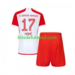 Camisola Bayern de Munique Sadio Mane 17 Criança Equipamento principal 2023-2024 Mangas Curtas