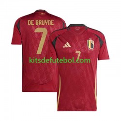 Camisola Seleção da Belga De Bruyne 7 Homem Equipamento principal Europeu 2024 Mangas Curtas