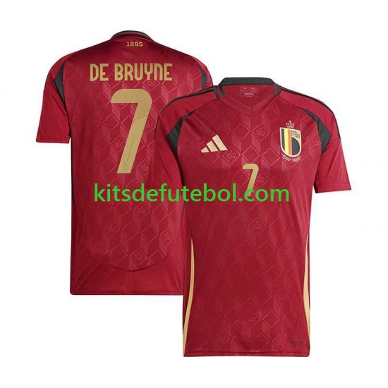 Camisola Seleção da Belga De Bruyne 7 Homem Equipamento principal Europeu 2024 Mangas Curtas