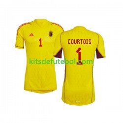 Camisola de Guarda-redes Seleção da Belga Courtois 1 Homem Equipamento alternativo Mundial 2022 Mangas Curtas