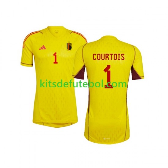 Camisola de Guarda-redes Seleção da Belga Courtois 1 Homem Equipamento alternativo Mundial 2022 Mangas Curtas