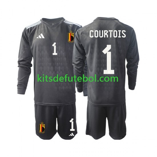 Camisola de Guarda-redes Seleção da Belga Courtois 1 Criança Equipamento alternativo 2022 Mangas Compridas