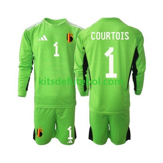 Camisola de Guarda-redes Seleção da Belga Courtois 1 Criança Equipamento principal 2021-2022 Mangas Compridas