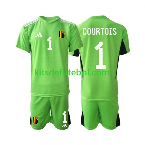 Camisola de Guarda-redes Seleção da Belga Courtois 1 Criança Equipamento principal 2021-2022 Mangas Curtas