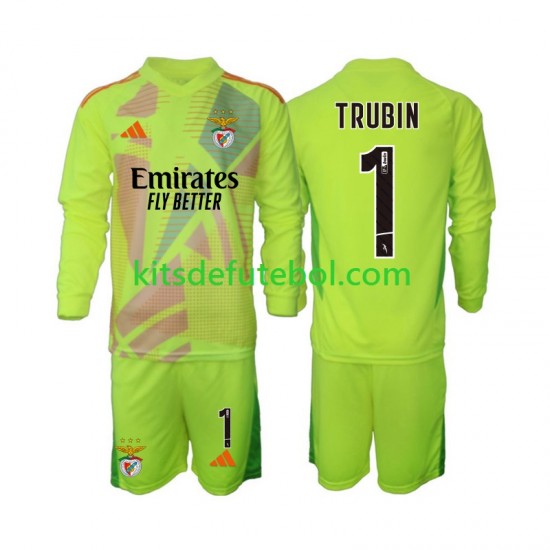 Camisola de Guarda-redes Benfica Anatolij Trubin 1 Criança Equipamento principal 2024-2025 Mangas Compridas