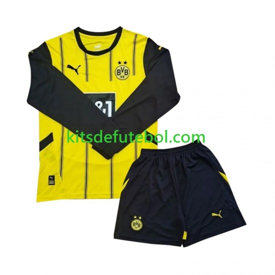 Camisola Borussia Dortmund Criança Equipamento principal 2024-2025 Mangas Compridas