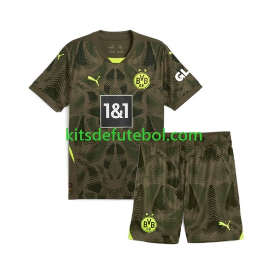 Camisola de Guarda-redes Borussia Dortmund Criança Equipamento principal 2024-2025 Mangas Curtas