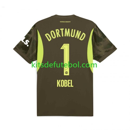 Camisola de Guarda-redes Borussia Dortmund Gregor Kobel 1 Homem Equipamento alternativo 2024-2025 Mangas Curtas