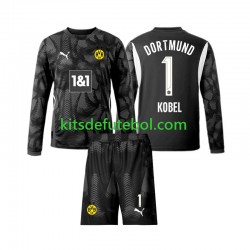 Camisola de Guarda-redes Borussia Dortmund Gregor Kobel 1 Criança Quarto equipamento 2024-2025 Mangas Compridas