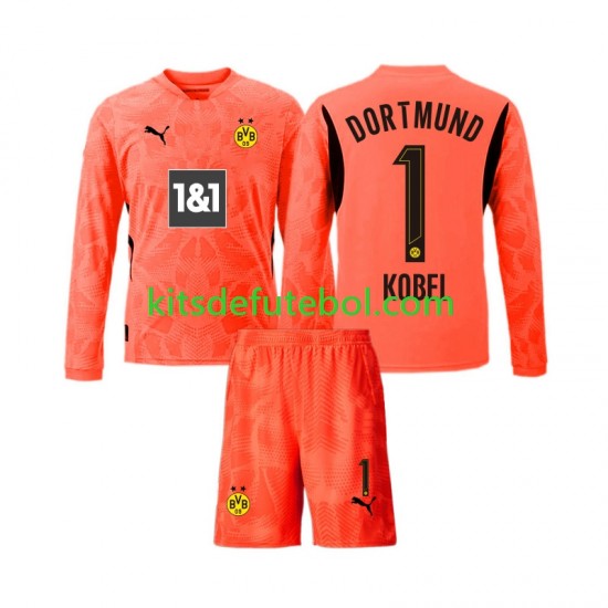 Camisola de Guarda-redes Borussia Dortmund Gregor Kobel 1 Criança Terceiro equipamento 2024-2025 Mangas Compridas