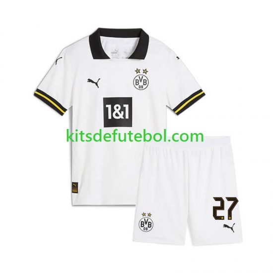 Camisola Borussia Dortmund Karim Adeyemi 27 Criança Terceiro equipamento 2024-2025 Mangas Curtas
