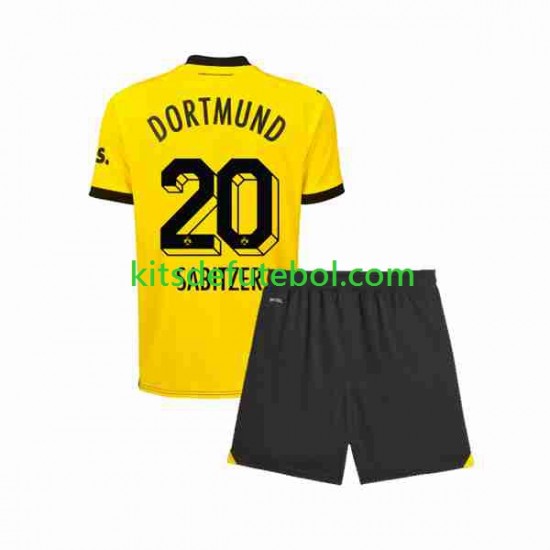 Camisola Borussia Dortmund Marcel Sabitzer 20 Criança Equipamento principal 2023-2024 Mangas Curtas