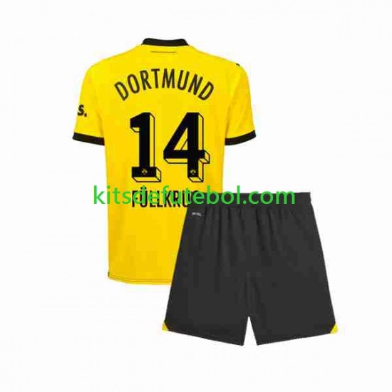 Camisola Borussia Dortmund Niclas Fullkrug 14 Criança Equipamento principal 2023-2024 Mangas Curtas
