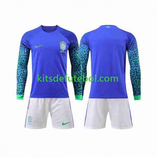Camisola Seleção da Brasileira Criança Equipamento alternativo Mundial 2022 Mangas Compridas