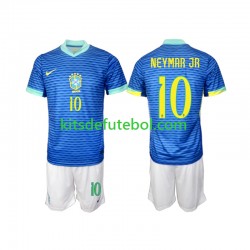 Camisola Seleção da Brasileira Neymar JR 10 Criança Equipamento alternativo 2024 Mangas Curtas