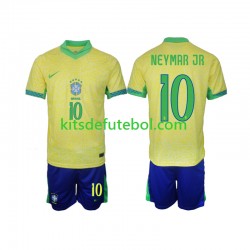 Camisola Seleção da Brasileira Neymar JR 10 Criança Equipamento principal 2024 Mangas Curtas