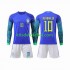 Camisola Seleção da Brasileira Neymar Jr 10 Criança Equipamento alternativo Mundial 2022 Mangas Compridas