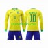 Camisola Seleção da Brasileira Neymar Jr 10 Criança Equipamento principal Mundial 2022 Mangas Compridas