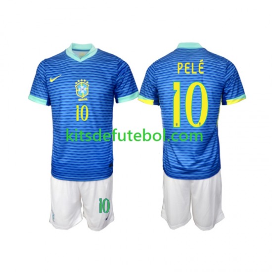Camisola Seleção da Brasileira PELE 10 Criança Equipamento alternativo 2024 Mangas Curtas