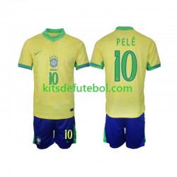 Camisola Seleção da Brasileira PELE 10 Criança Equipamento principal 2024 Mangas Curtas